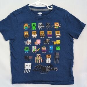 Old Navy Minecraft Deep Blue graphic Tee